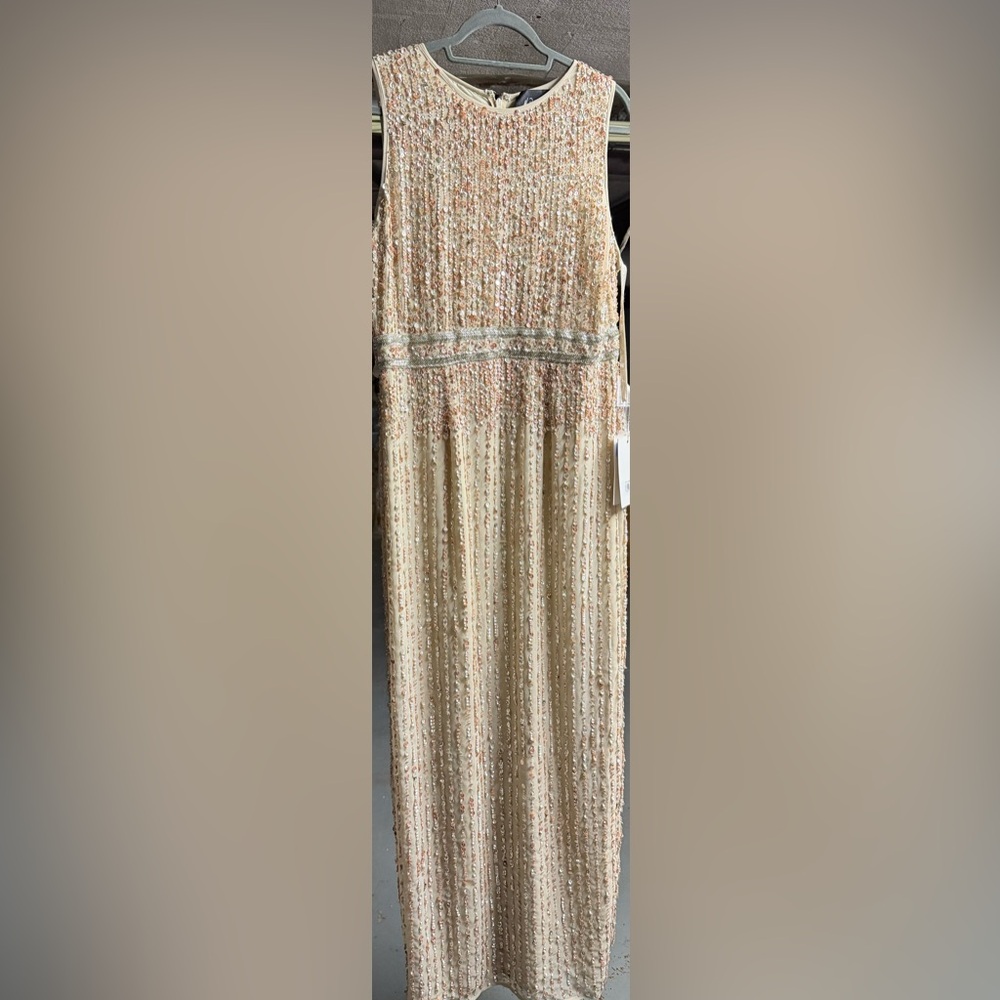 Mac Duggal Champagne Sequin Dress